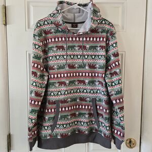 ADTN Hoodie Ugly Christmas Sweater Polar Bears All Over Print Mens Size Medium